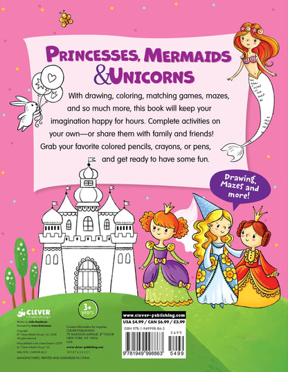 Princesses, Mermaids & Unicorns Activity Book - Мягкая обложка - Сlever-publishing 25.00